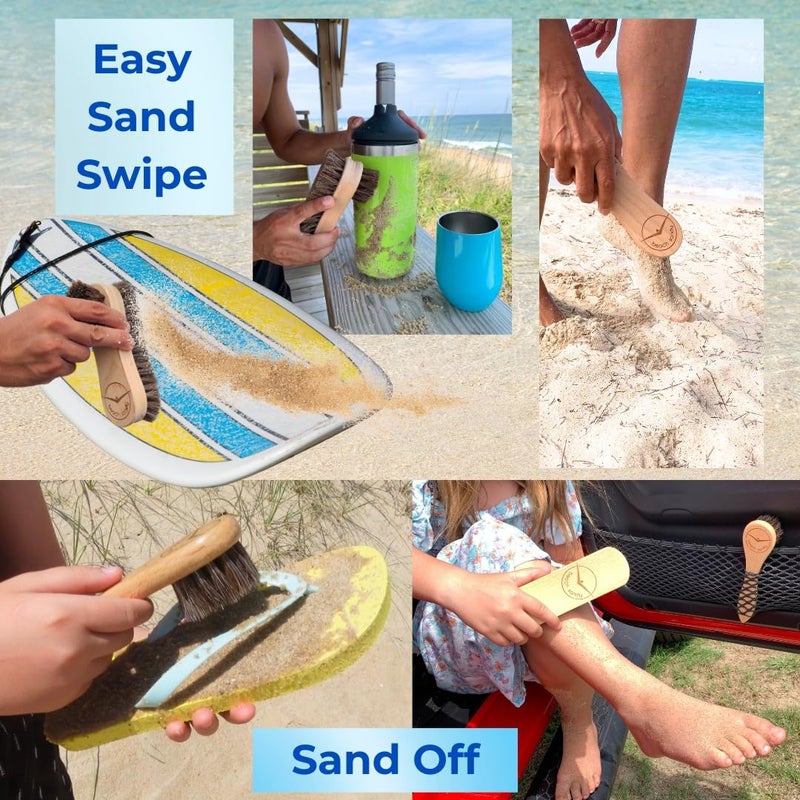 Beach Sandy Beach Sand Remover, 2 in 1 Sand Off Brush, Beach Vacation, Surfing Accessories, Ocean & Lakeside Sports Recreation - Eco Friendly - Image 2